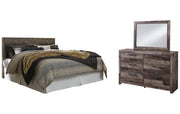 Derekson King Panel Headboard with Mirrored Dresser