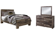 Derekson Full Panel Bed with Mirrored Dresser