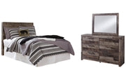 Derekson Full Panel Headboard with Mirrored Dresser