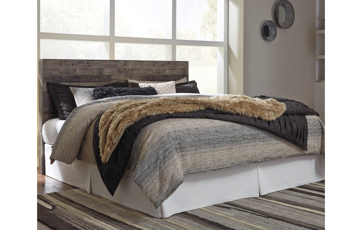 Derekson King Panel Headboard with Mirrored Dresser, Chest and Nightstand