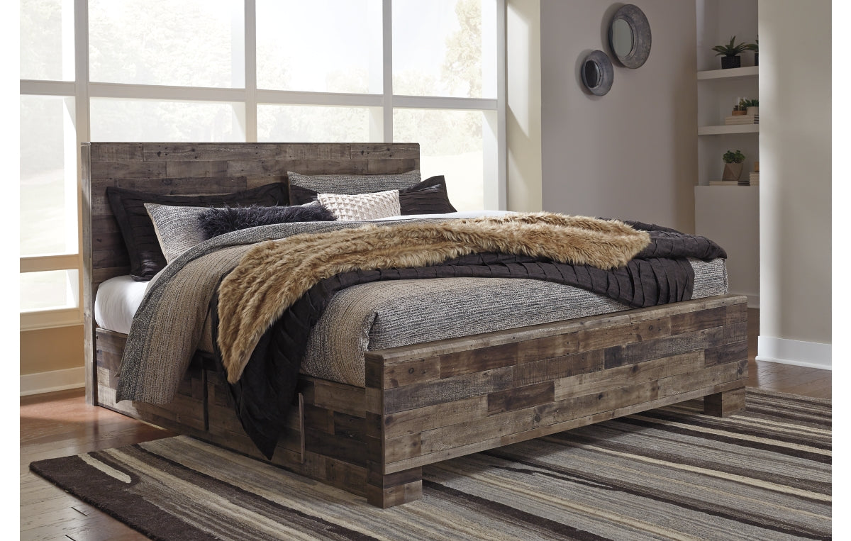 Derekson King Panel Bed with 2 Side Storage
