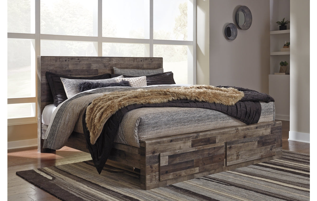 Derekson King Panel Bed with 2 Storage Drawers