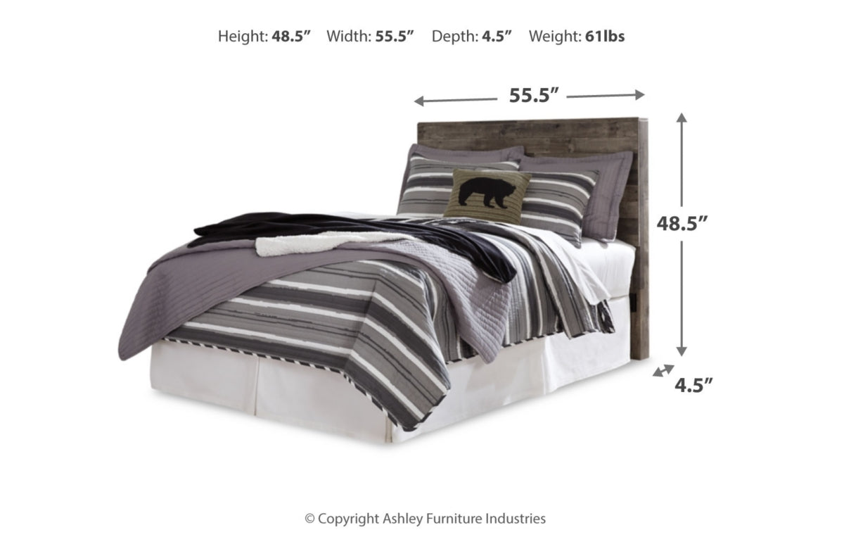 Derekson Full Panel Headboard with Mirrored Dresser, Chest and Nightstand
