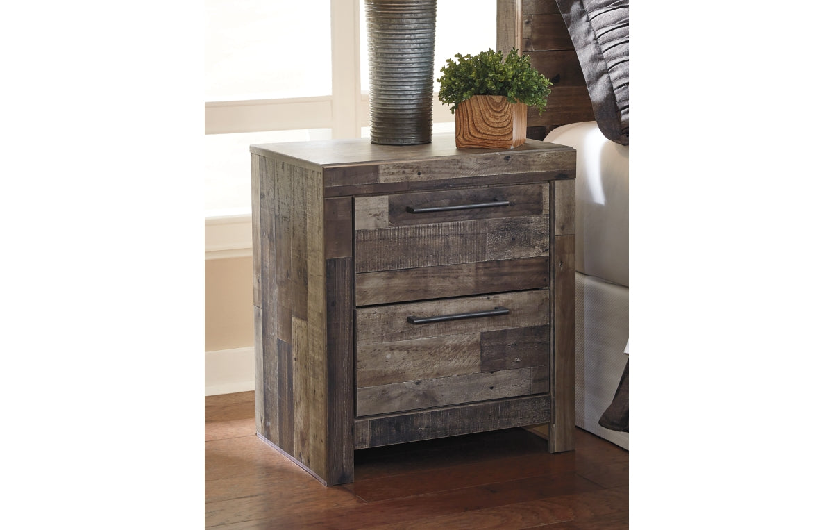 Derekson Full Panel Bed with 6 Storage Drawers with Mirrored Dresser, Chest and Nightstand