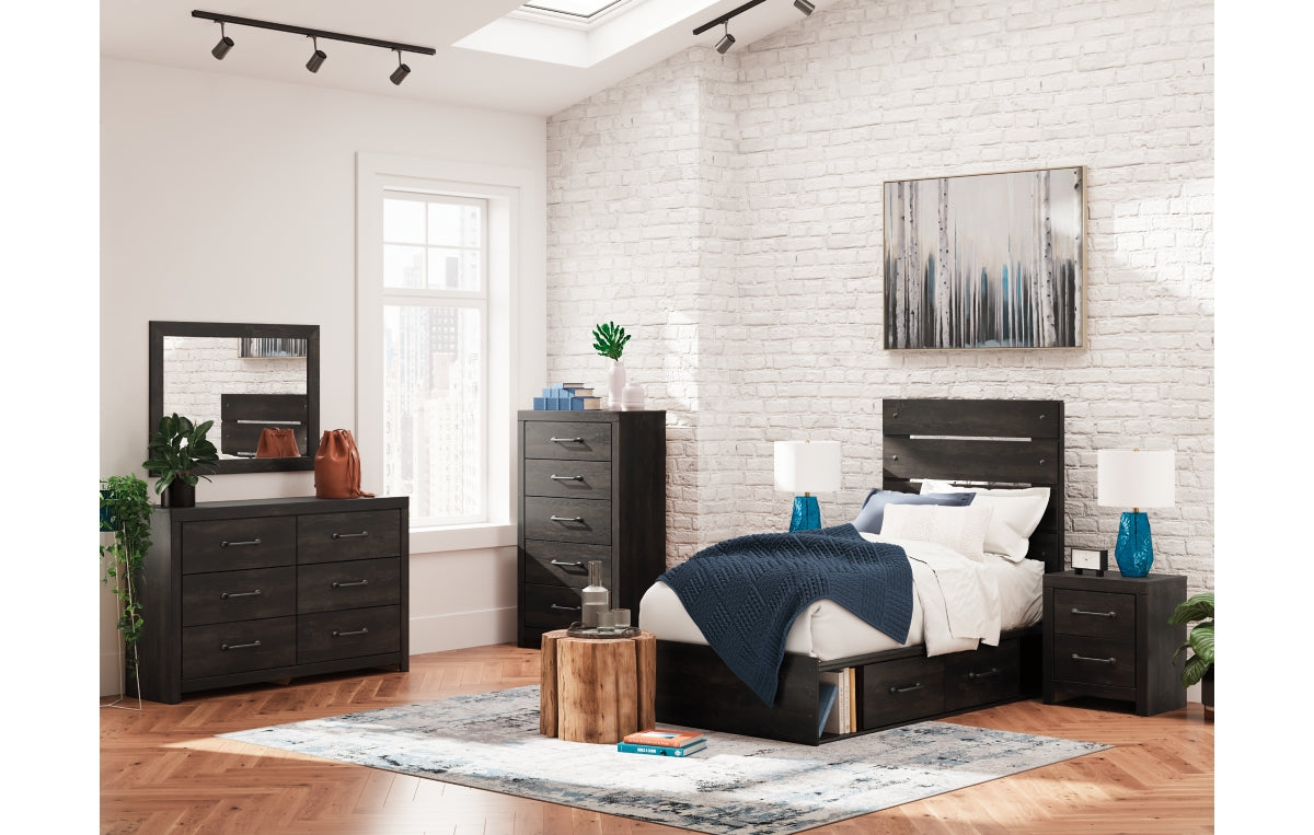 Hollivern Twin Panel Bed with Storage