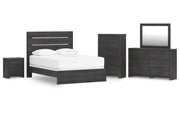 Hollivern Queen Panel Bed, Dresser, Mirror, Chest and Nightstand