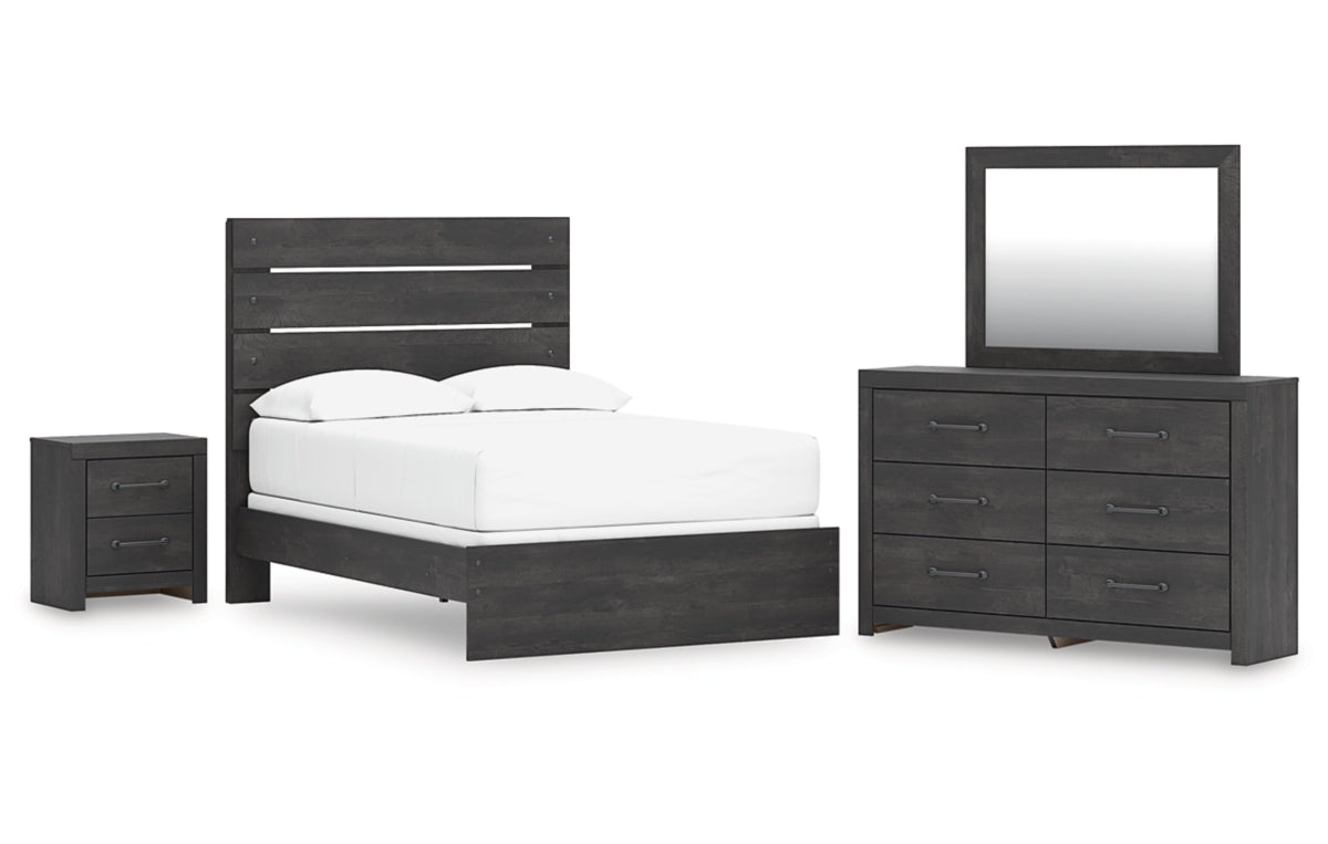 Hollivern Full Panel Bed, Dresser, Mirror and Nightstand