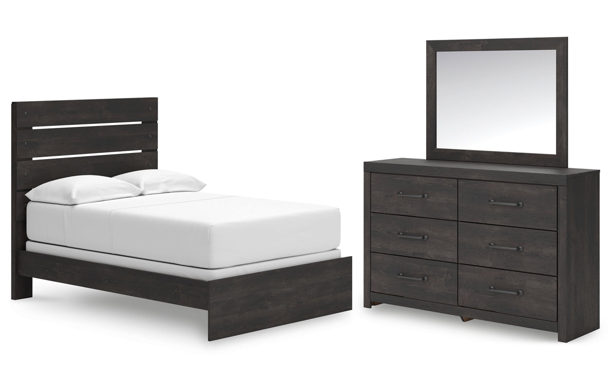 Hollivern Full Panel Bed, Dresser and Mirror