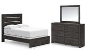 Hollivern Full Panel Bed, Dresser and Mirror