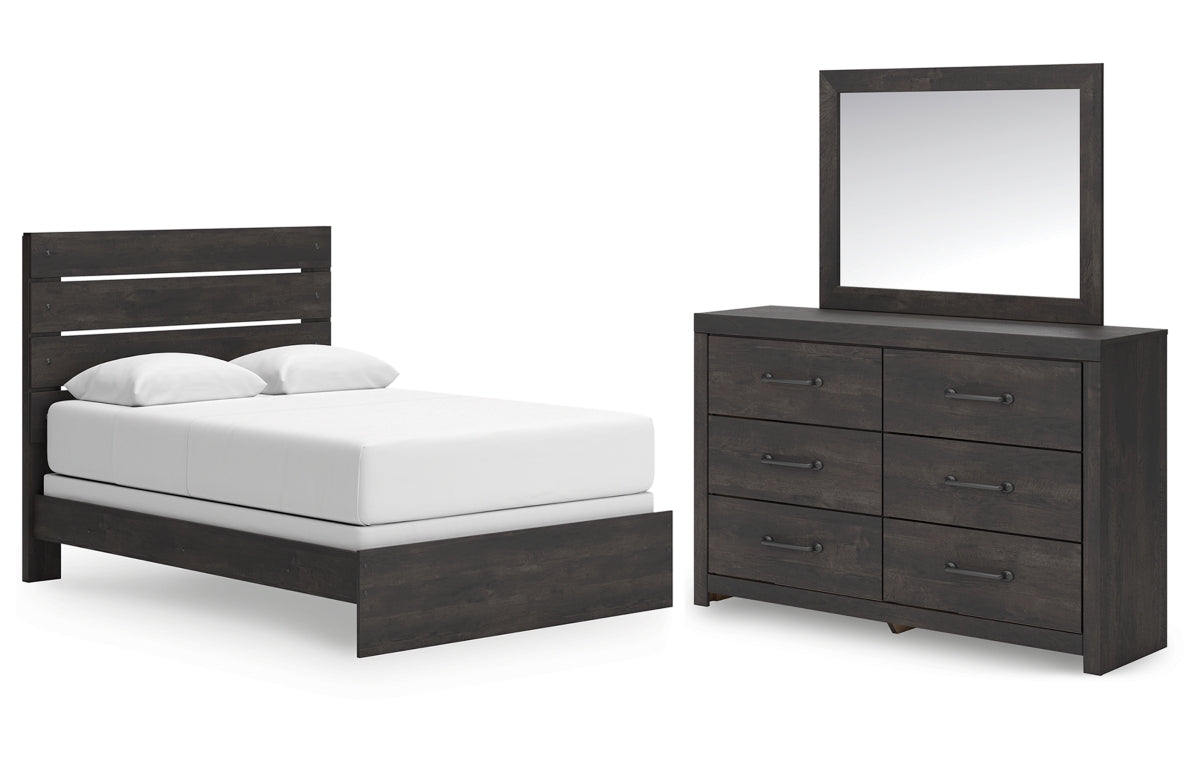 Hollivern Queen Panel Bed, Dresser and Mirror