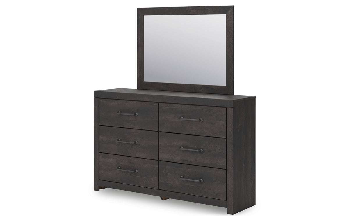 Hollivern Full Panel Bed with Storage with Mirrored Dresser, Chest and Nightstand
