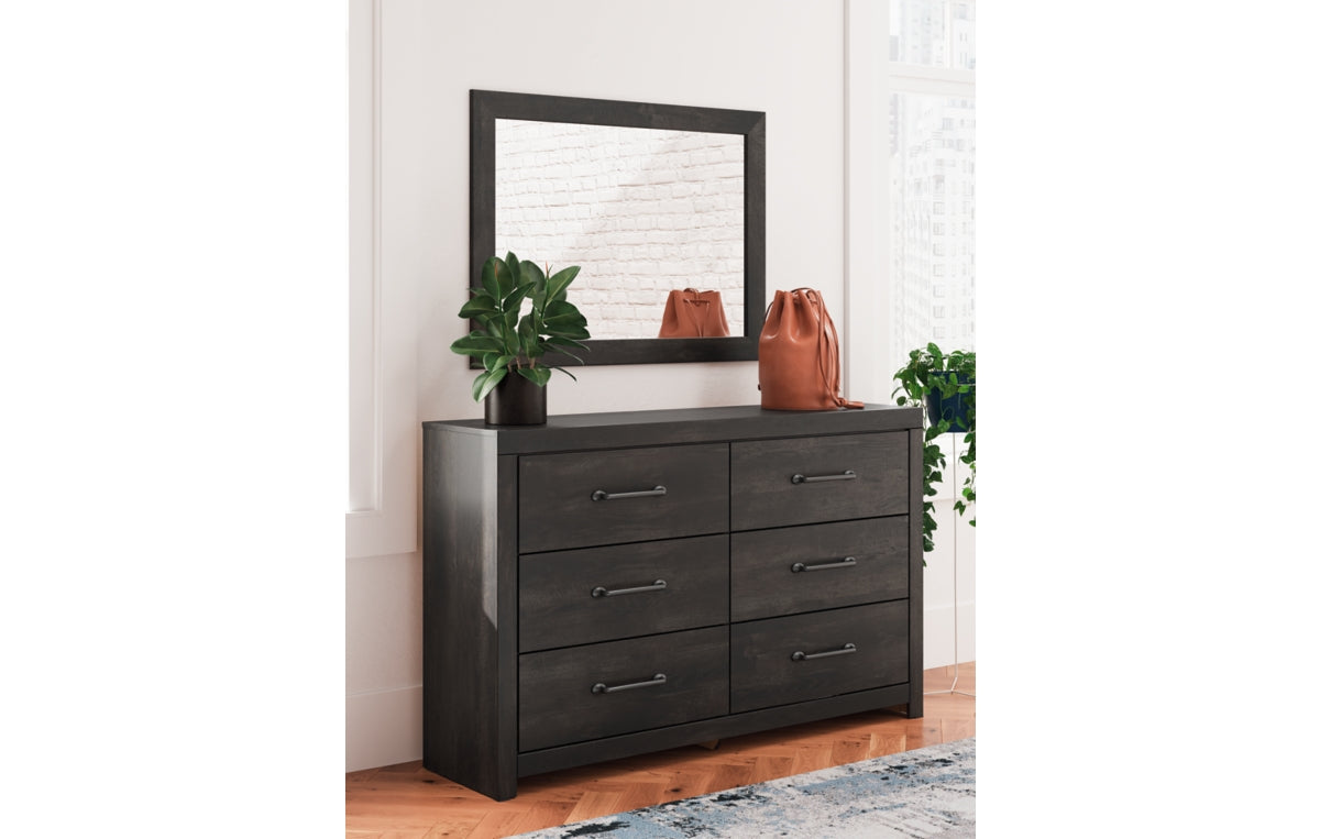 Hollivern Twin Panel Bed with Storage, Dresser, Mirror, Chest and Nightstand