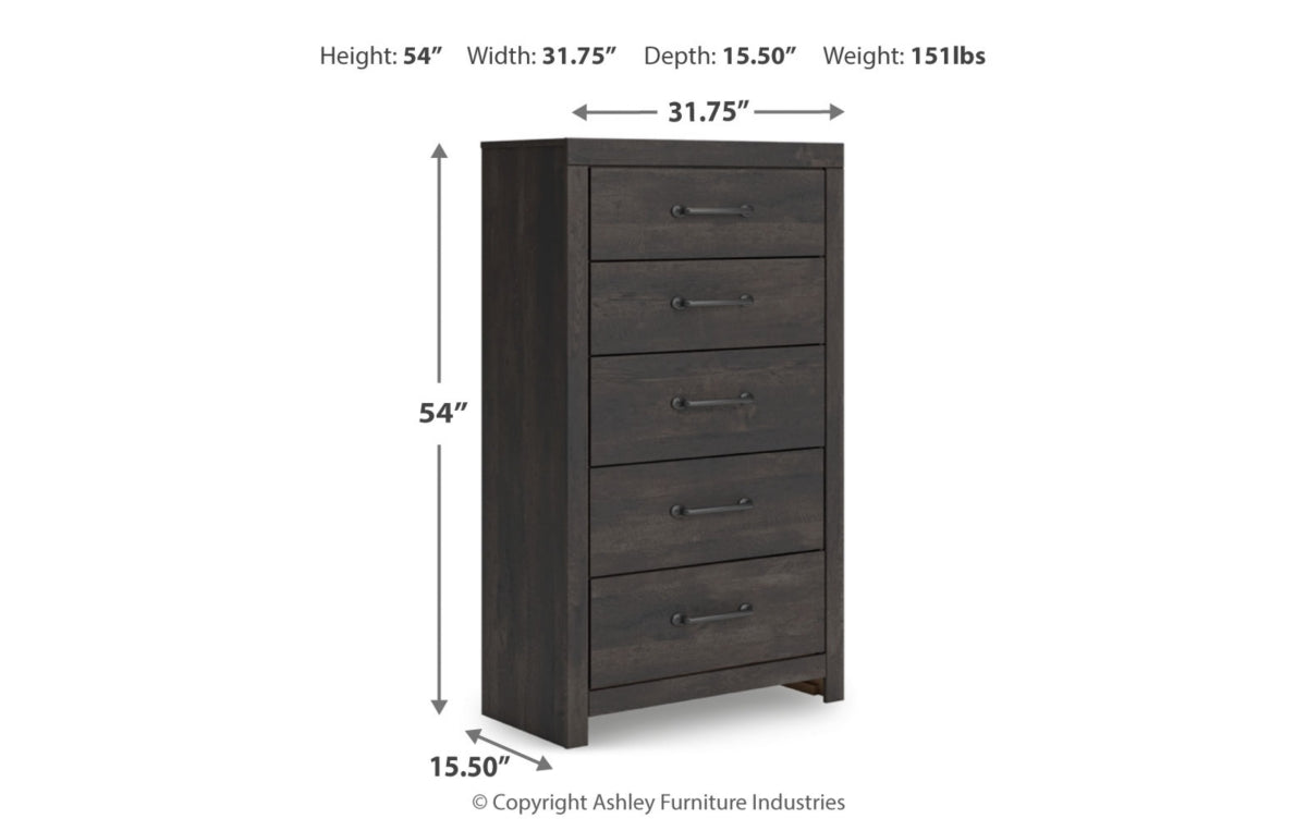 Hollivern Twin Panel Bed with Mirrored Dresser, Chest and Nightstand