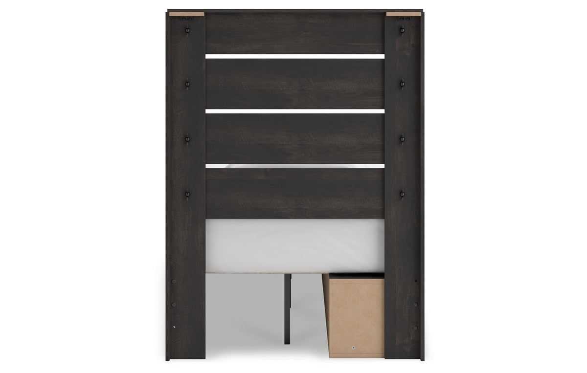 Hollivern Twin Panel Storage Bed with Mirrored Dresser, Chest and Nightstand