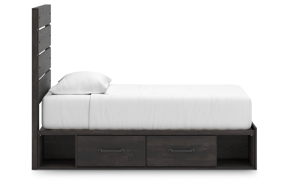 Hollivern Twin Panel Storage Bed with Mirrored Dresser, Chest and Nightstand