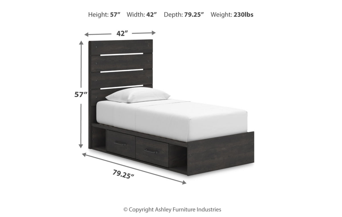 Hollivern Twin Panel Bed with Storage