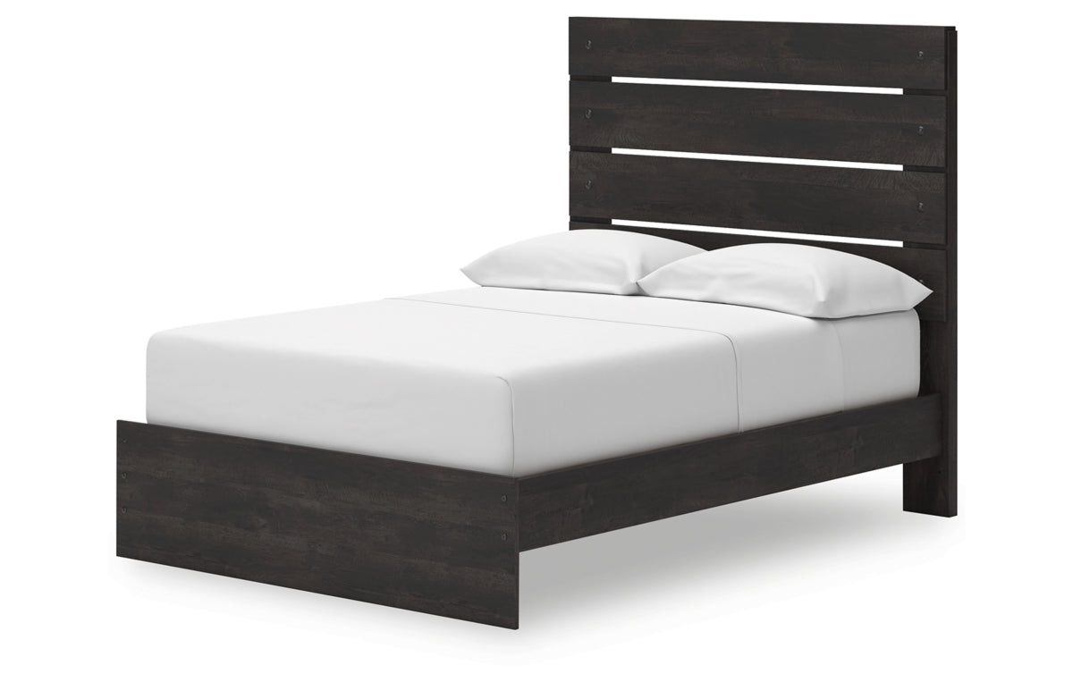 Hollivern Full Panel Bed with Storage with Mirrored Dresser and Chest