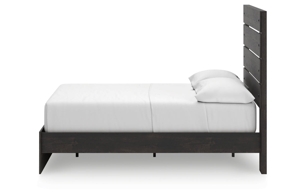 Hollivern Full Panel Bed with Storage with Mirrored Dresser