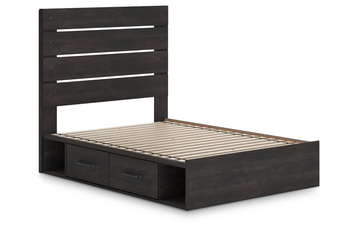 Hollivern Full Panel Bed with Storage with Mirrored Dresser, Chest and Nightstand