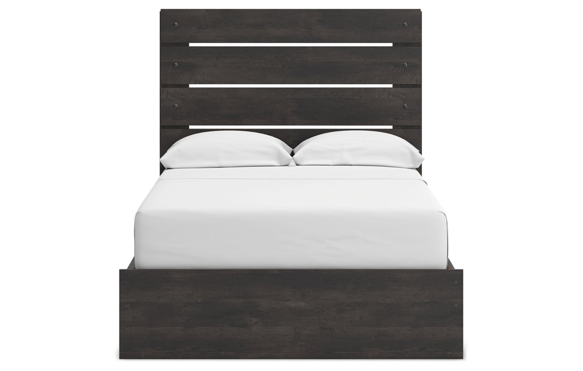 Hollivern Full Panel Bed with Storage with Mirrored Dresser, Chest and Nightstand