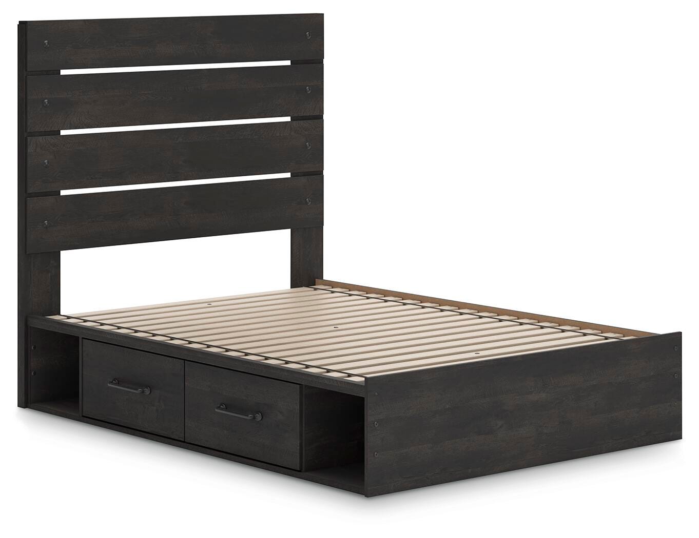 Hollivern Full Panel Bed with Storage, Dresser, Mirror and Chest