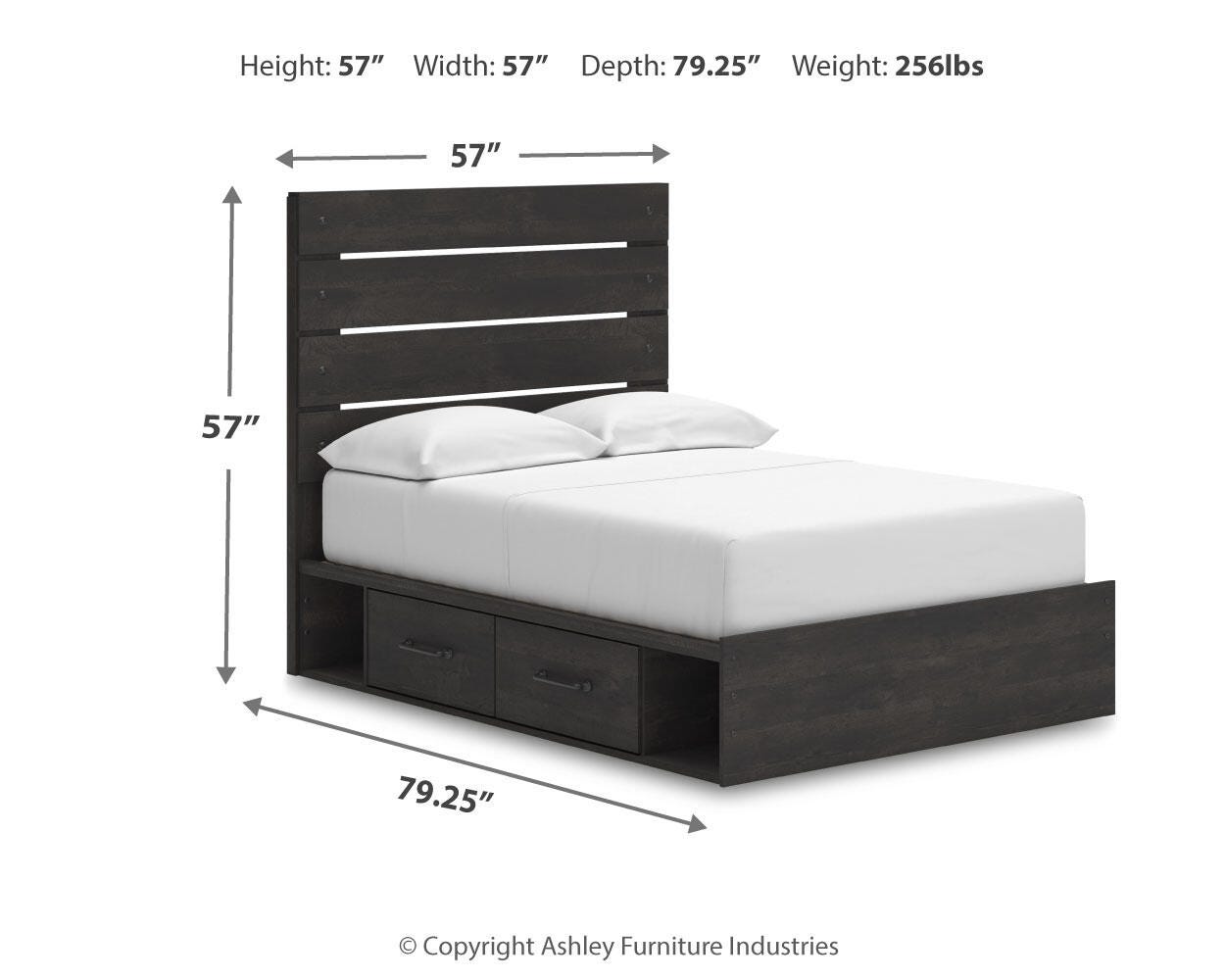 Hollivern Full Panel Bed with Storage