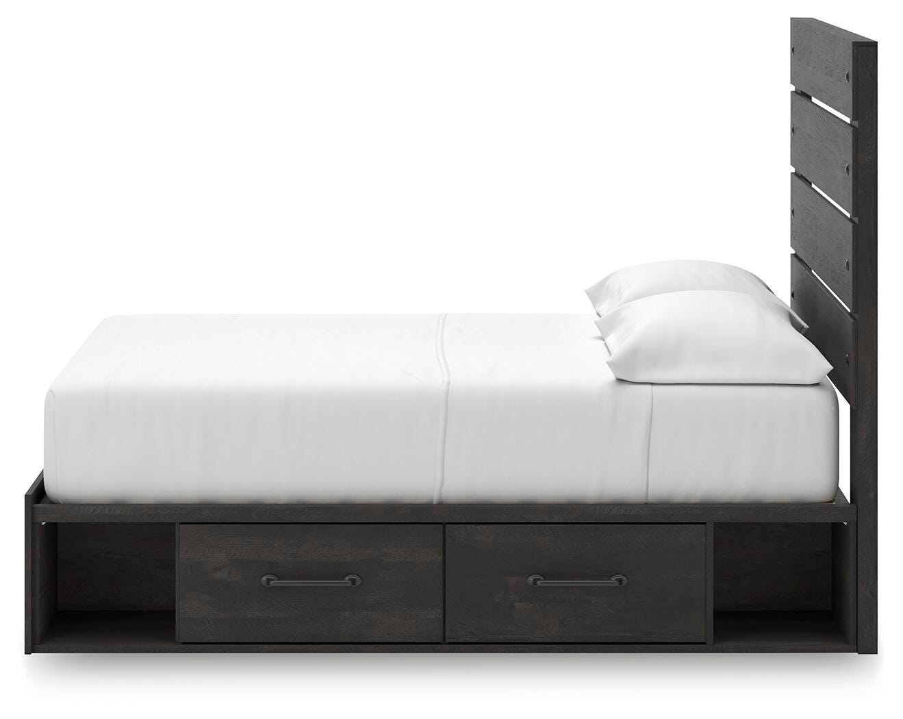 Hollivern Full Panel Bed with Storage, Dresser, Mirror and Chest