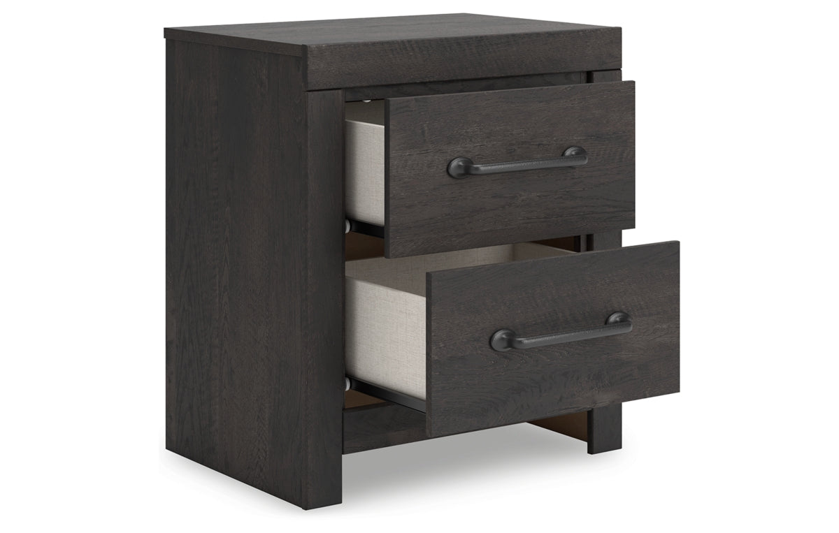 Hollivern Full Panel Bed with Storage with Mirrored Dresser, Chest and Nightstand