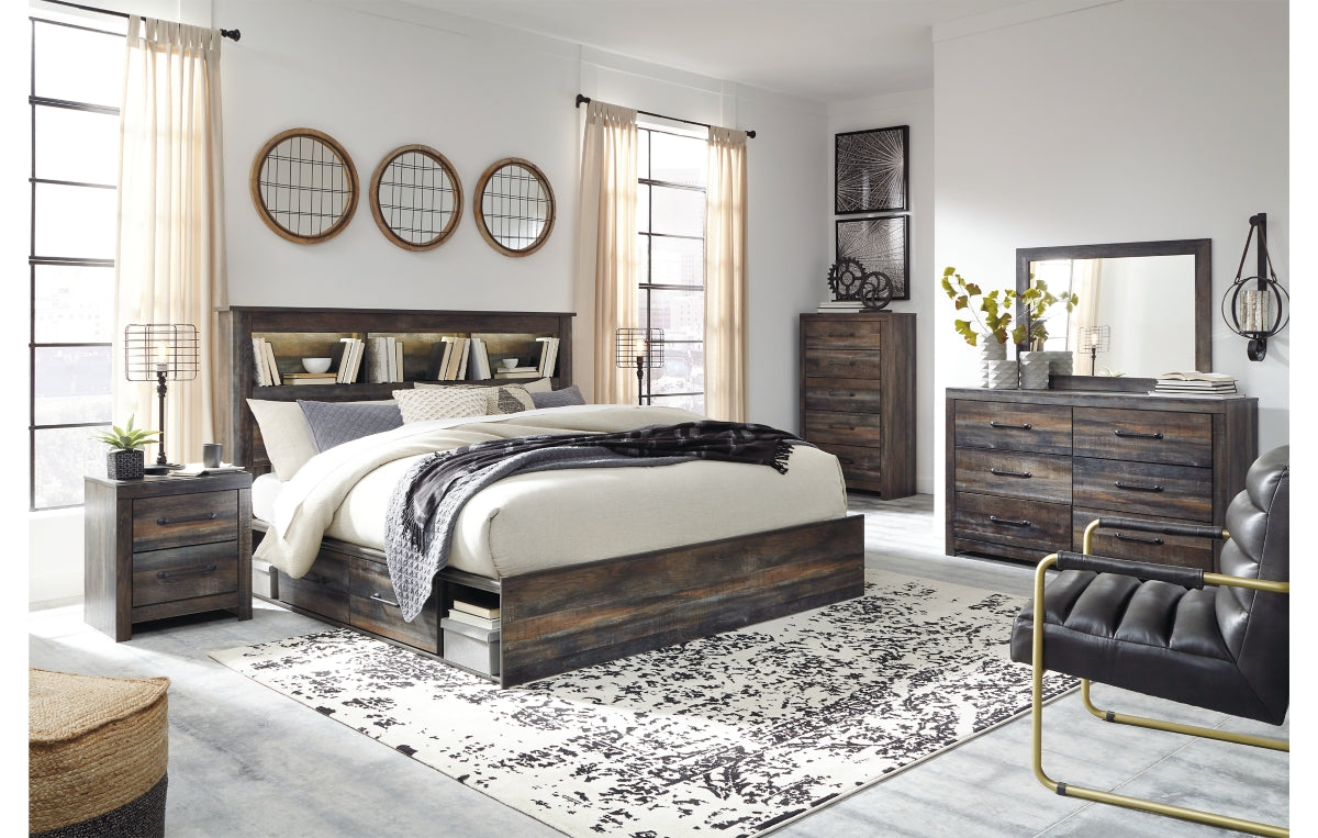Drystan King Bookcase Bed with 2 Storage Drawers