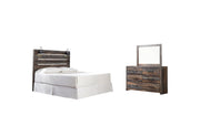 Drystan King Panel Headboard with Mirrored Dresser