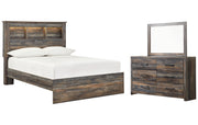 Drystan Full Bookcase Bed with Mirrored Dresser