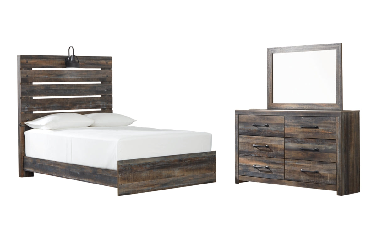 Drystan Full Panel Bed, Dresser and Mirror