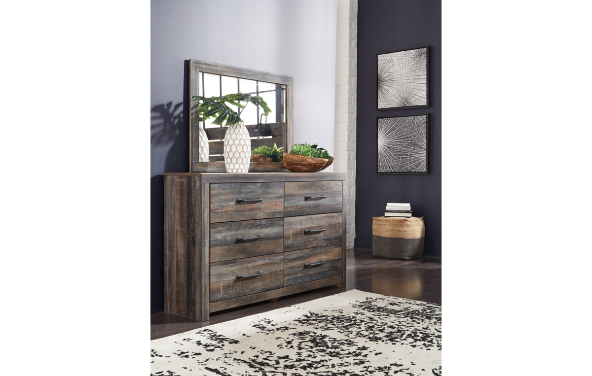 Drystan King Bookcase Bed with 4 Storage Drawers with Mirrored Dresser