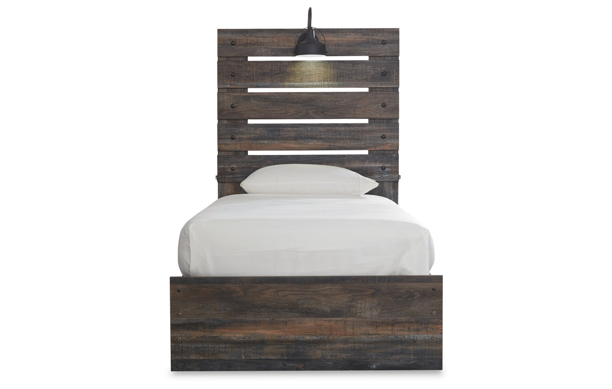 Drystan Twin Panel Bed with 4 Storage Drawers