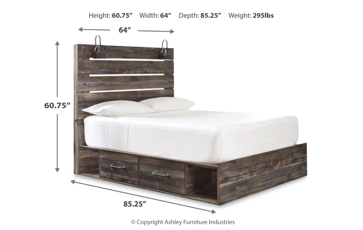 Drystan Queen Panel Bed with 4 Storage Drawers