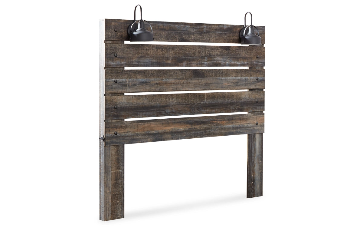Drystan Queen Panel Headboard with Mirrored Dresser and Chest