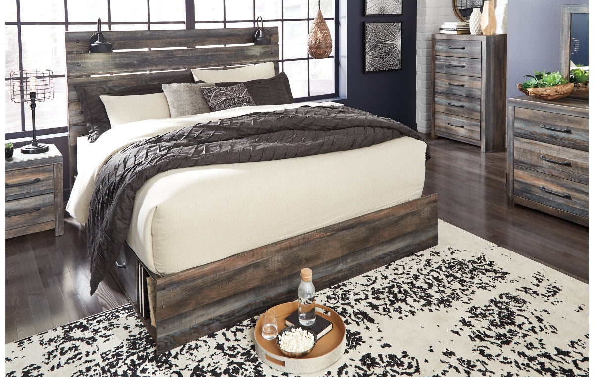 Drystan King Panel Bed with 2 Storage Drawers