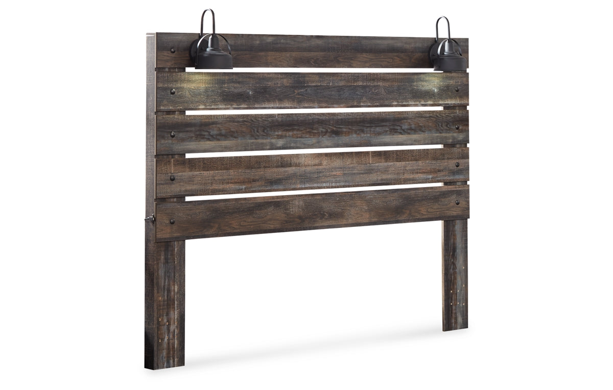 Drystan King Panel Headboard with Mirrored Dresser, Chest and Nightstand