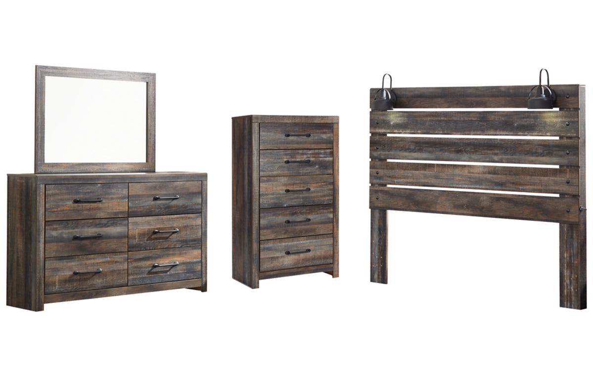 Cambeck King Panel Headboard, Dresser, Mirror and Chest