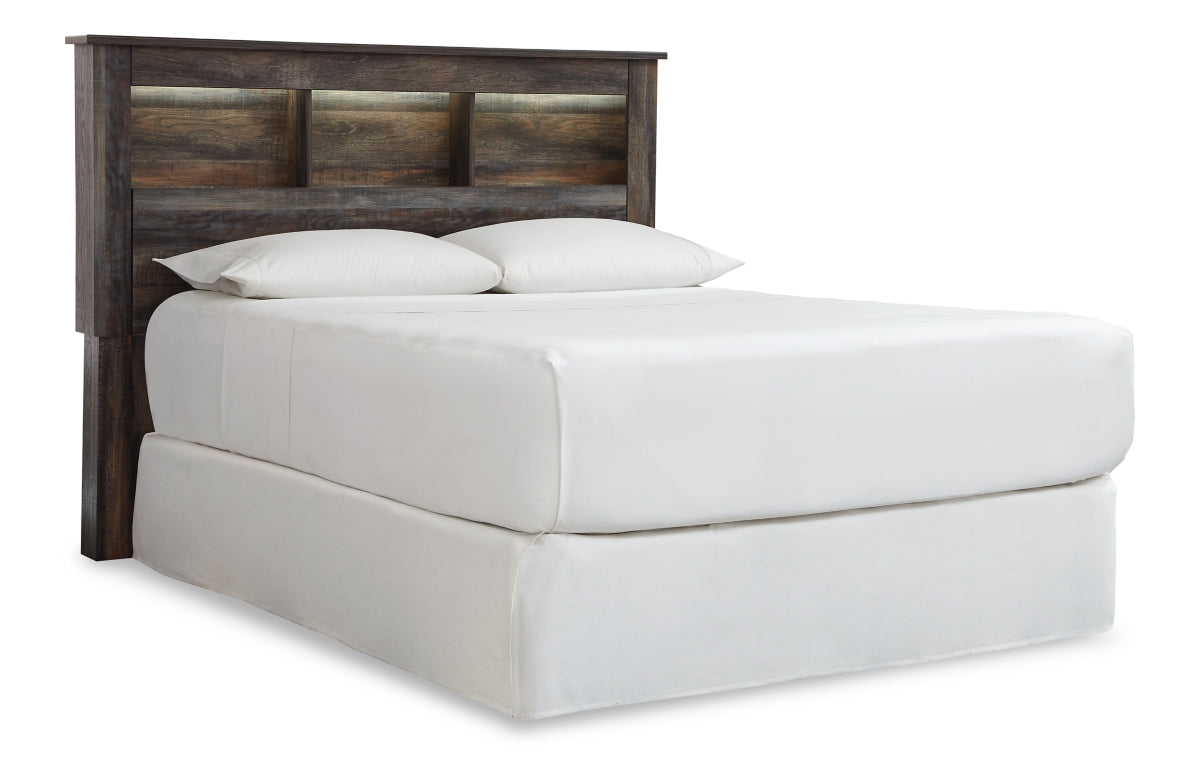 Drystan Queen/Full Bookcase Headboard with Mirrored Dresser