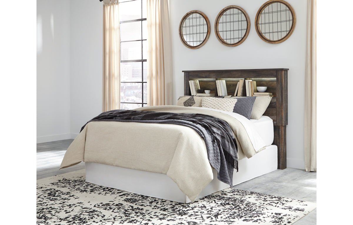 Drystan Queen Bookcase Headboard, Dresser, Mirror, Chest and Nightstand