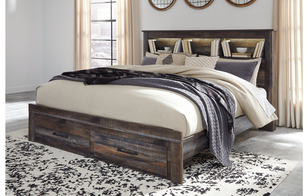 Drystan King Bookcase Bed with 2 Storage Drawers