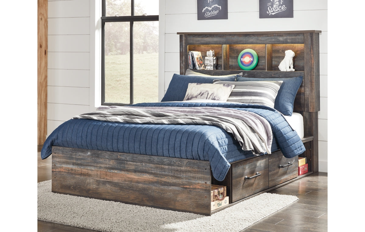 Drystan Full Bookcase Bed with 4 Storage Drawers