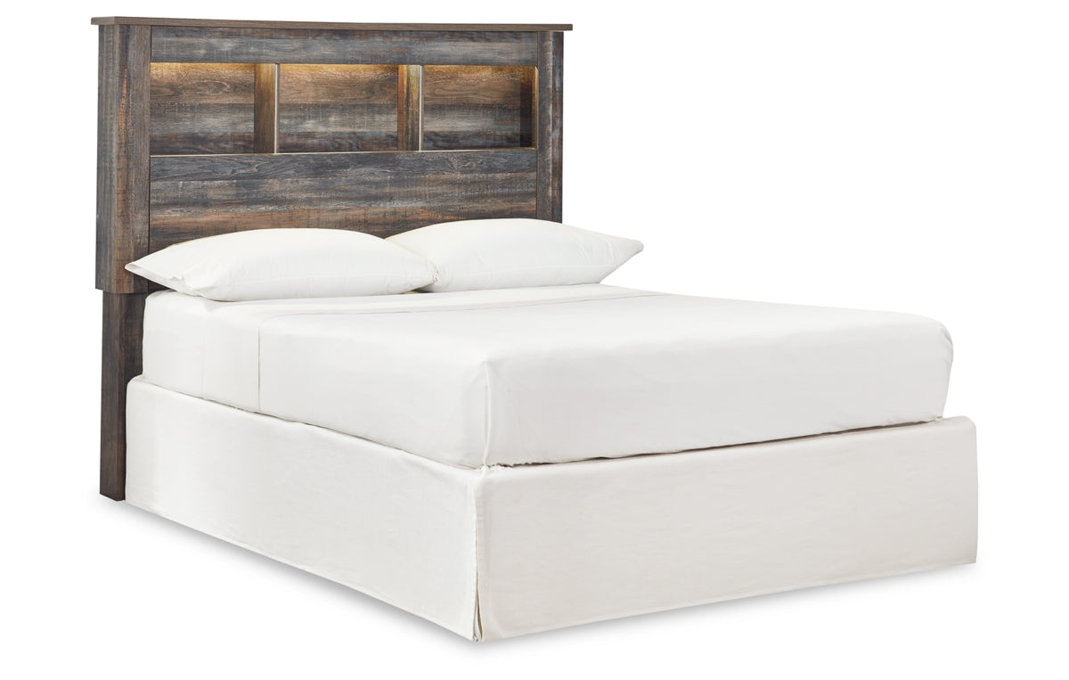 Drystan Full Bookcase Headboard with Mirrored Dresser and Chest