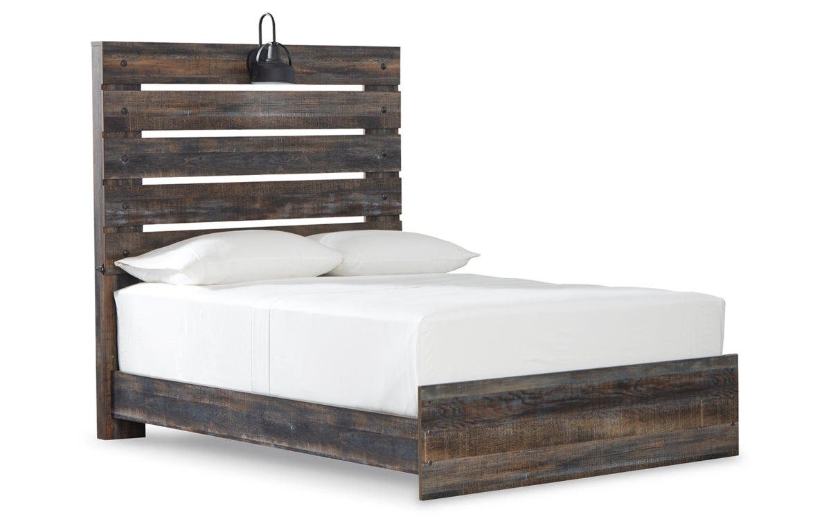 Drystan Full Panel Bed with Mirrored Dresser, Chest and Nightstand
