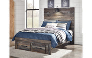 Drystan Full Panel Bed with 2 Storage Drawers