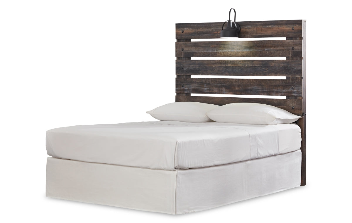 Drystan Full Panel Headboard with Mirrored Dresser