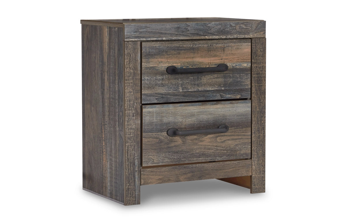 Drystan Queen Panel Bed with 2 Storage Drawers with Mirrored Dresser, Chest and Nightstand