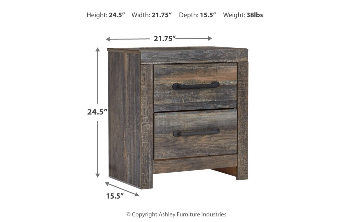 Drystan Queen Panel Bed with 2 Storage Drawers with Mirrored Dresser, Chest and Nightstand