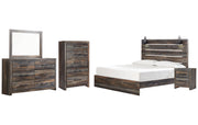 Drystan King Panel Bed with Mirrored Dresser, Chest and Nightstand